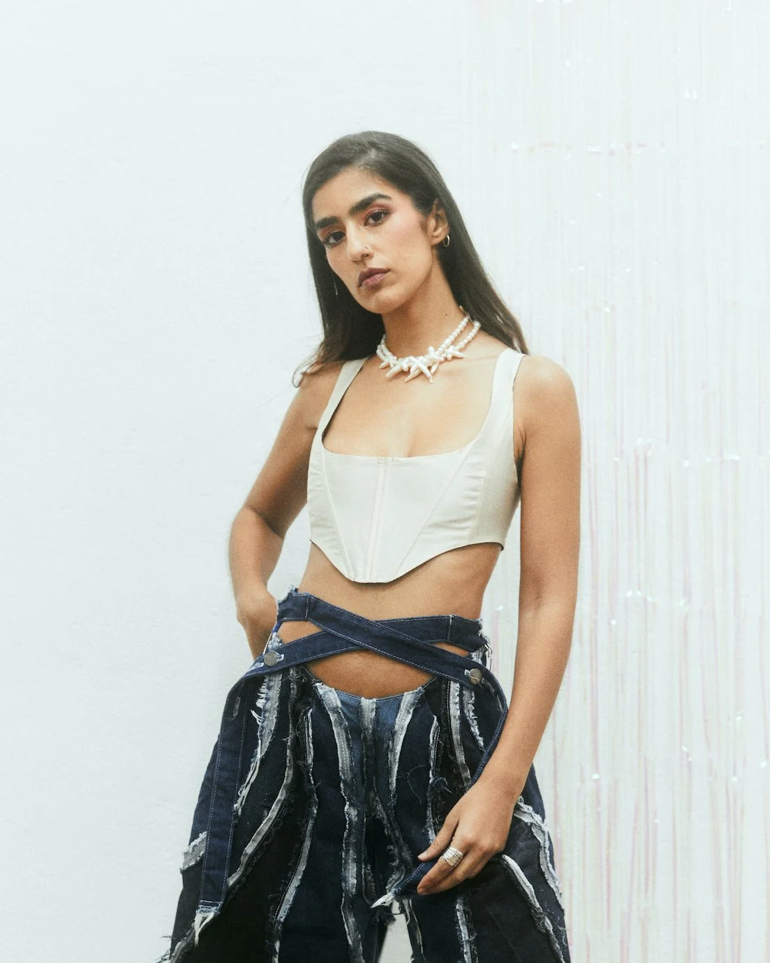 Leossa silk cropped corset by designer Lily Bonesso — Hyfae Shop